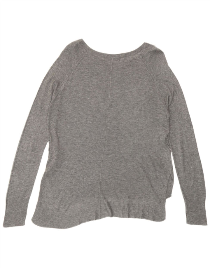 Zara Womens Boat Neck Jumper Sweater UK 14 Medium Grey Viscose