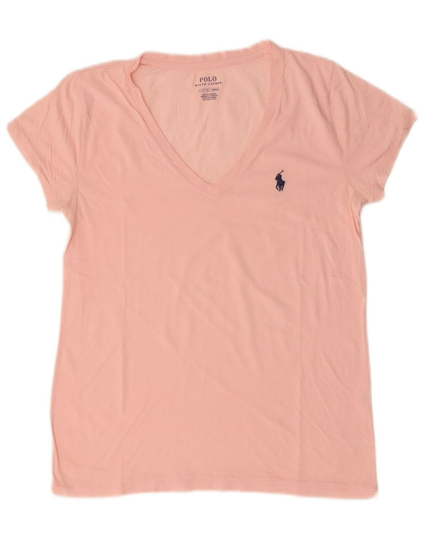 Polo Ralph Lauren Womens T-Shirt Top UK 10 Small Pink Cotton