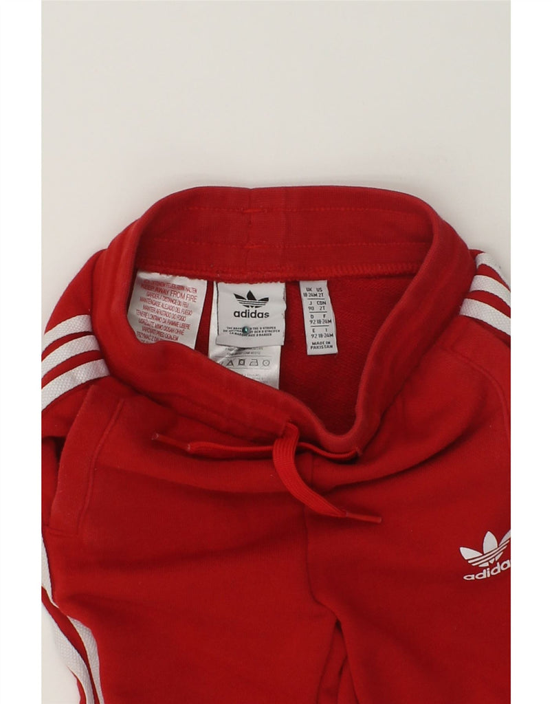 ADIDAS Baby Boys Joggers Tracksuit Trousers 18-24 Months Red Cotton | Vintage Adidas | Thrift | Second-Hand Adidas | Used Clothing | Messina Hembry 