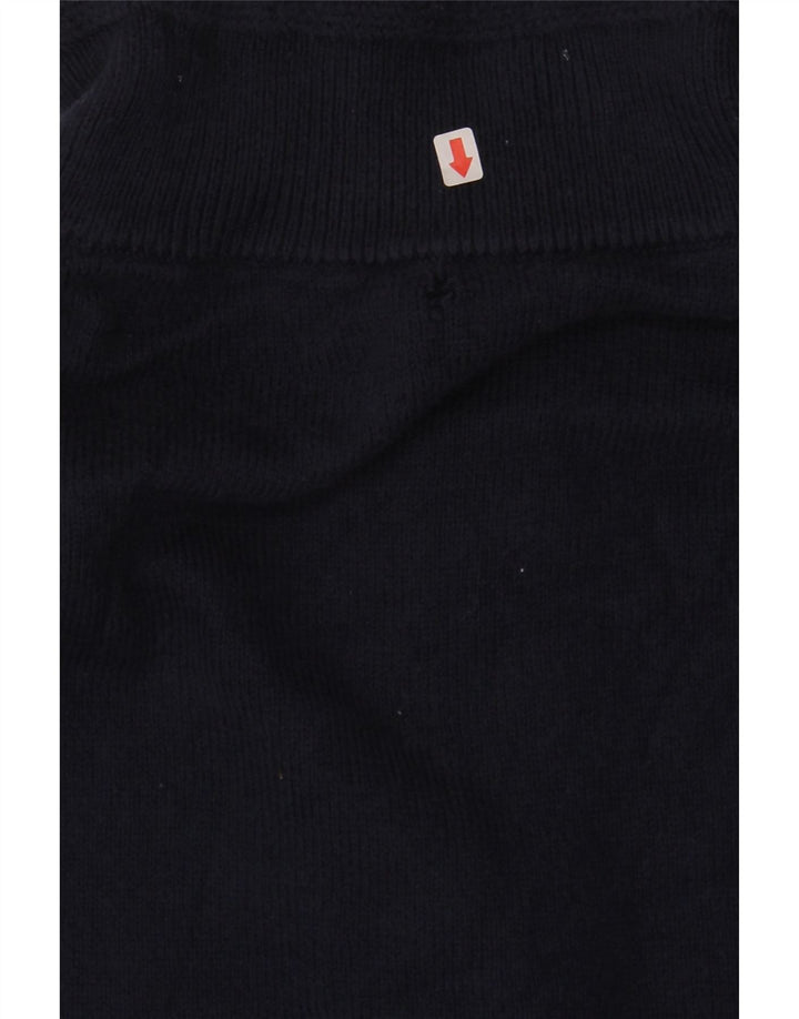 J. CREW Womens Zip Neck Jumper Sweater UK 14 Medium Navy Blue Cotton Vintage J. Crew and Second-Hand J. Crew from Messina Hembry 