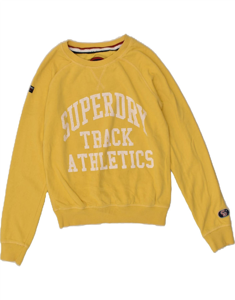 SUPERDRY Mens Graphic Sweatshirt Jumper XS Yellow Cotton | Vintage Superdry | Thrift | Second-Hand Superdry | Used Clothing | Messina Hembry 