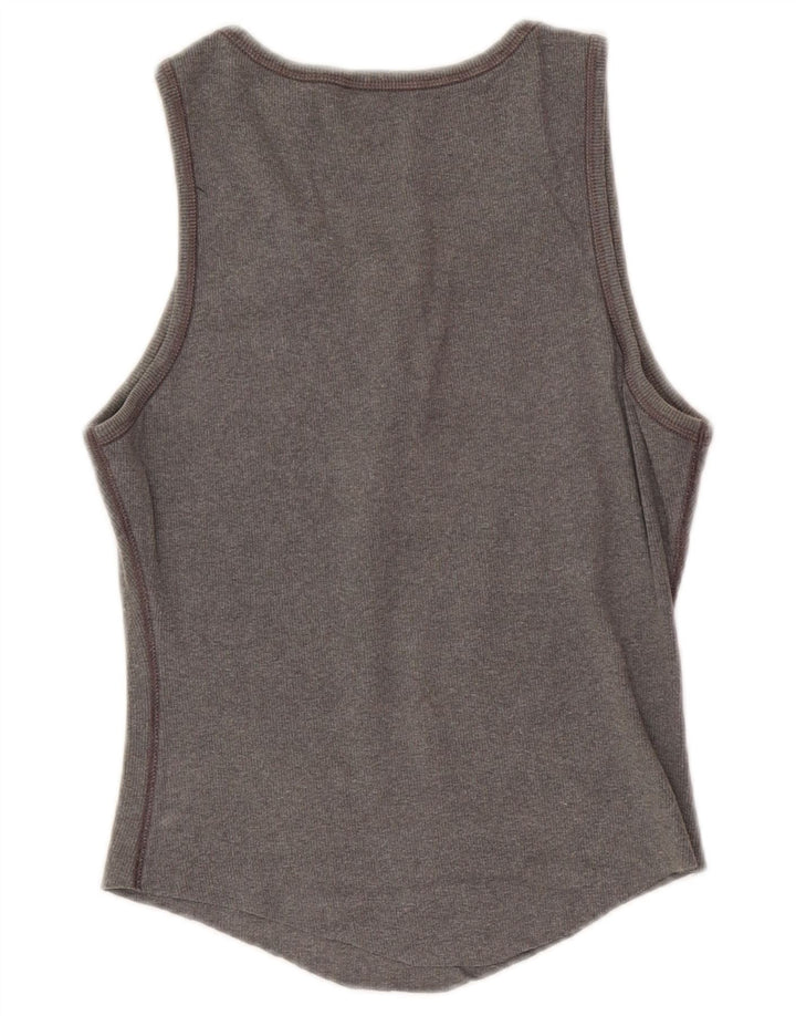 Gap Womens Crop Vest Top UK 14 Large Grey Cotton