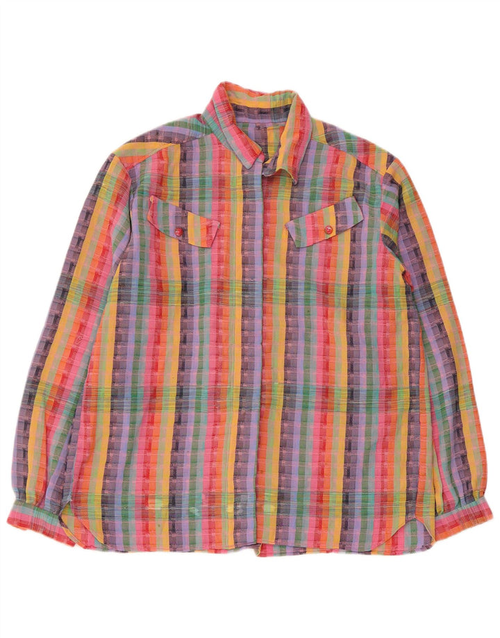 VINTAGE Womens Shirt UK 18 XL Multicoloured Striped