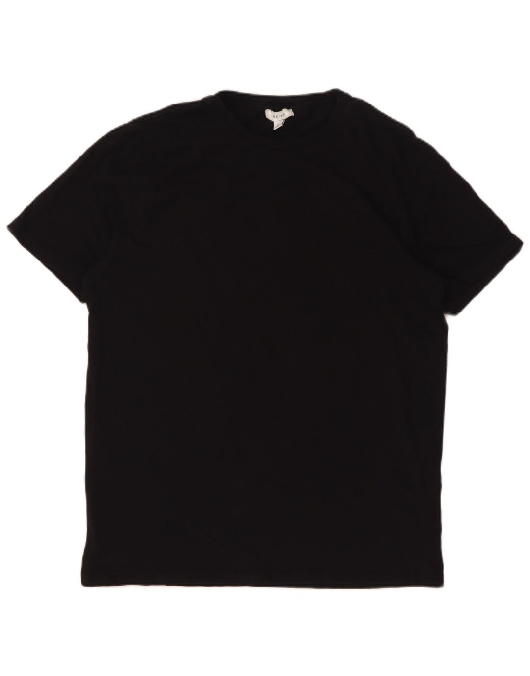 Reiss Mens T-Shirt Top Large Black Cotton