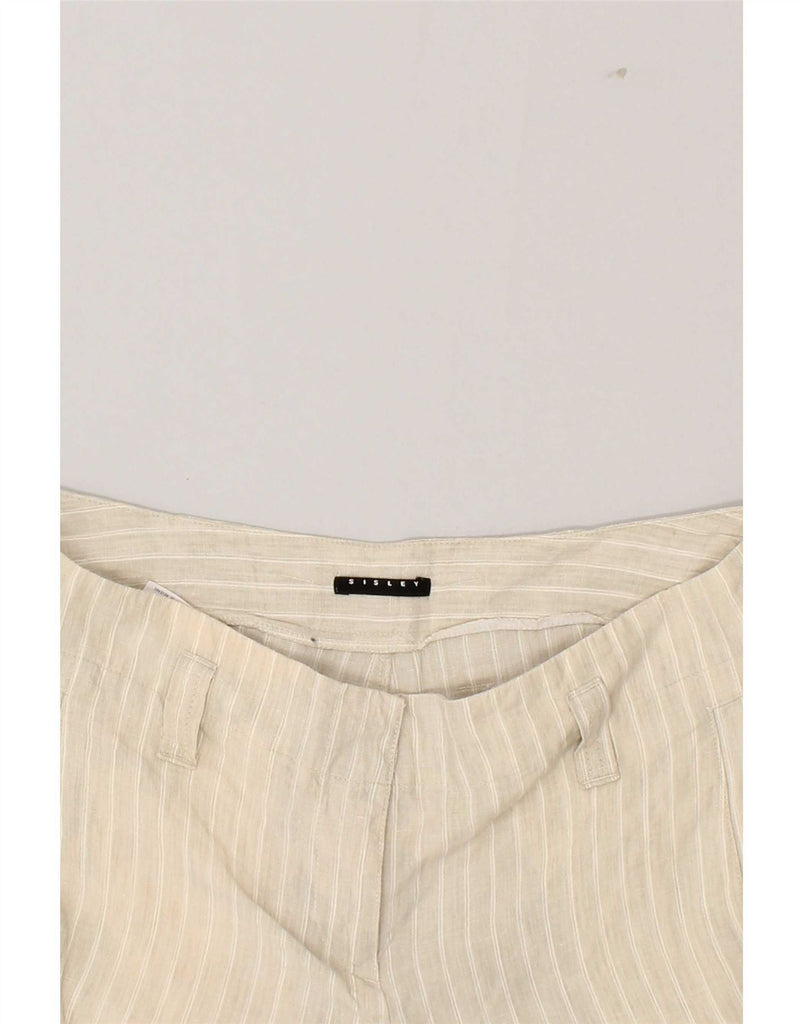 SISLEY Womens Straight Chino Trousers EU 42 Large W32 L29  Beige Striped Vintage Sisley and Second-Hand Sisley from Messina Hembry 