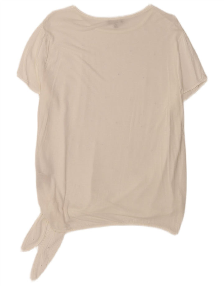 Massimo Dutti Womens Blouse Top UK 18 XL White Viscose