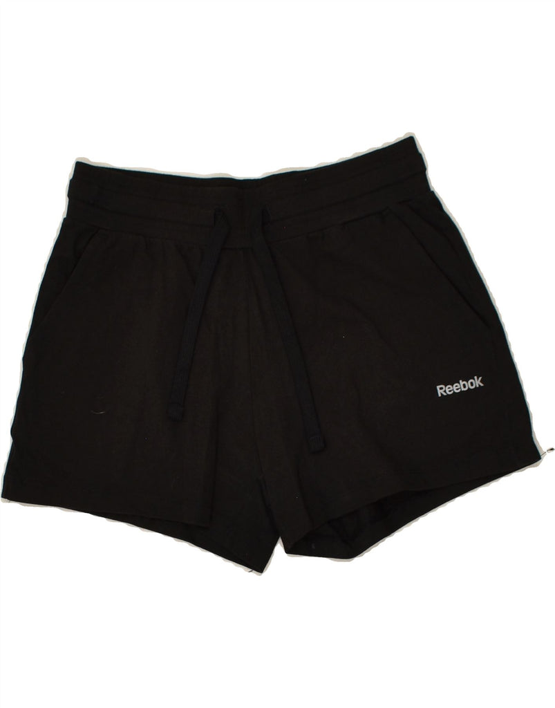 REEBOK Womens Sport Shorts UK 6 XS Black Cotton | Vintage Reebok | Thrift | Second-Hand Reebok | Used Clothing | Messina Hembry 