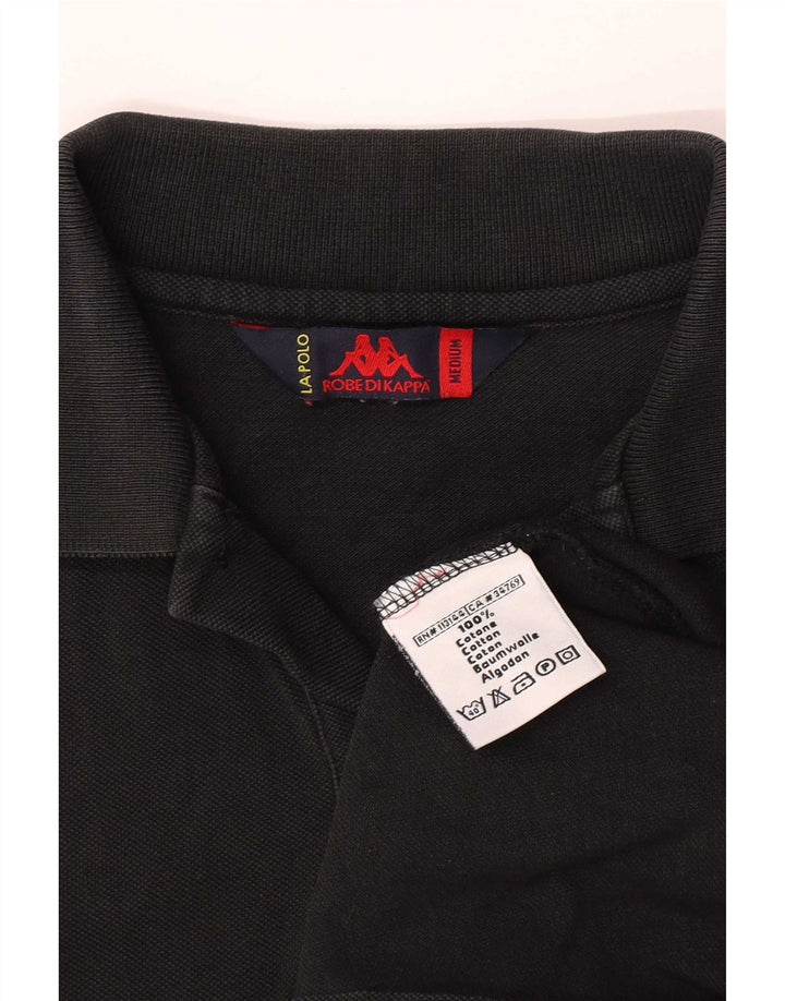 Kappa Mens Polo Shirt Medium Black Cotton
