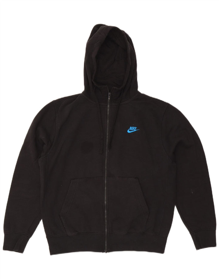 Nike Mens Zip Hoodie Sweater Medium Black Cotton