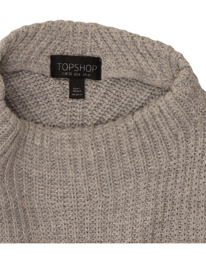 TOPSHOP Womens Vest Tank Top UK 10 Small Grey Acrylic Vintage Topshop and Second-Hand Topshop from Messina Hembry 