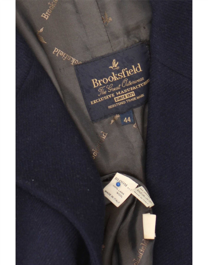 Brooksfield Mens 3/4 Sleeve 2 Button Blazer Jacket IT 44 XS Navy Blue Wool
