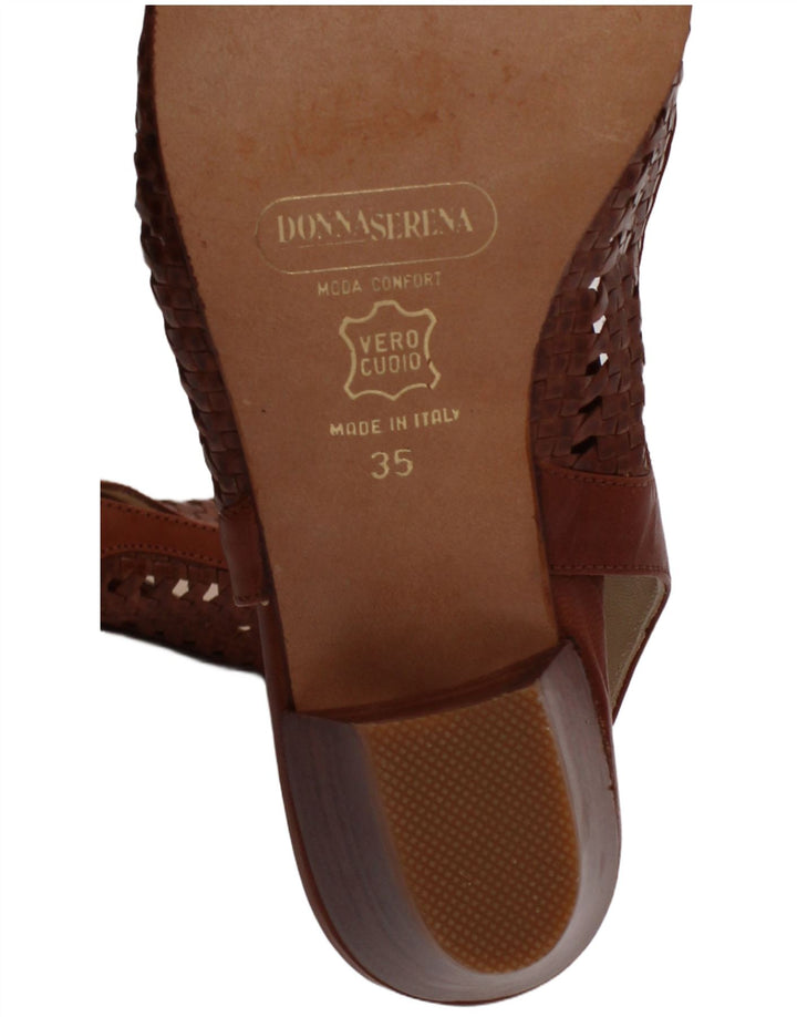 Donna Serena Womens Leather Sandals UK Size 2.5 Brown Leather