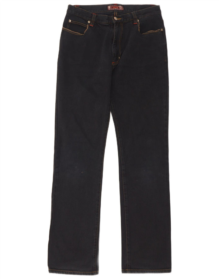 Sasch Womens Straight Jeans W32 L34 Navy Blue Cotton
