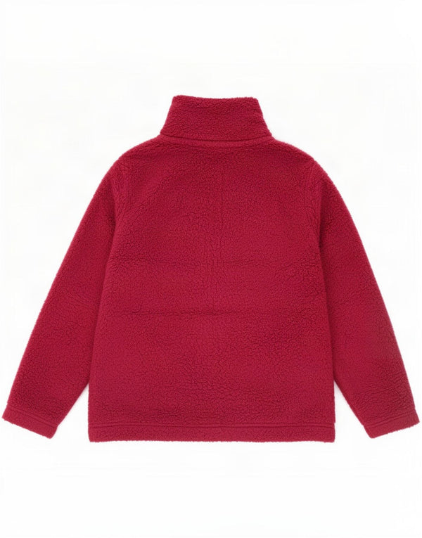 Marks & Spencer Womens Fleece Jacket UK 14 Large Maroon Polyester