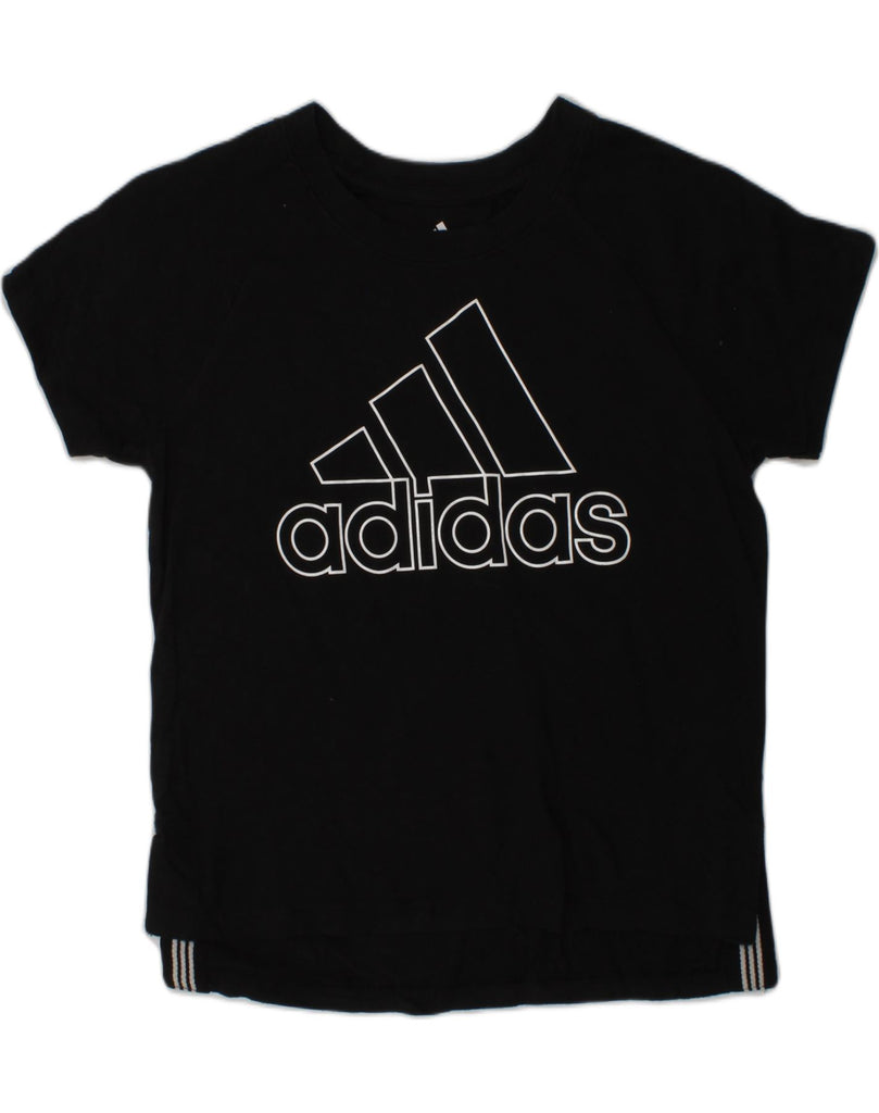 ADIDAS Boys Graphic T-Shirt Top 8-9 Years Medium Black Cotton | Vintage Adidas | Thrift | Second-Hand Adidas | Used Clothing | Messina Hembry 