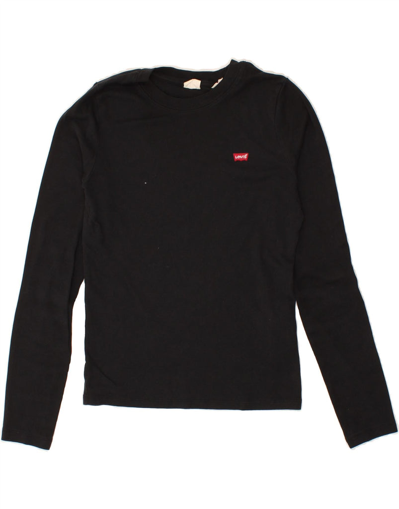 LEVI'S Womens Top Long Sleeve UK 12 Medium Black Cotton Vintage Levi's and Second-Hand Levi's from Messina Hembry 