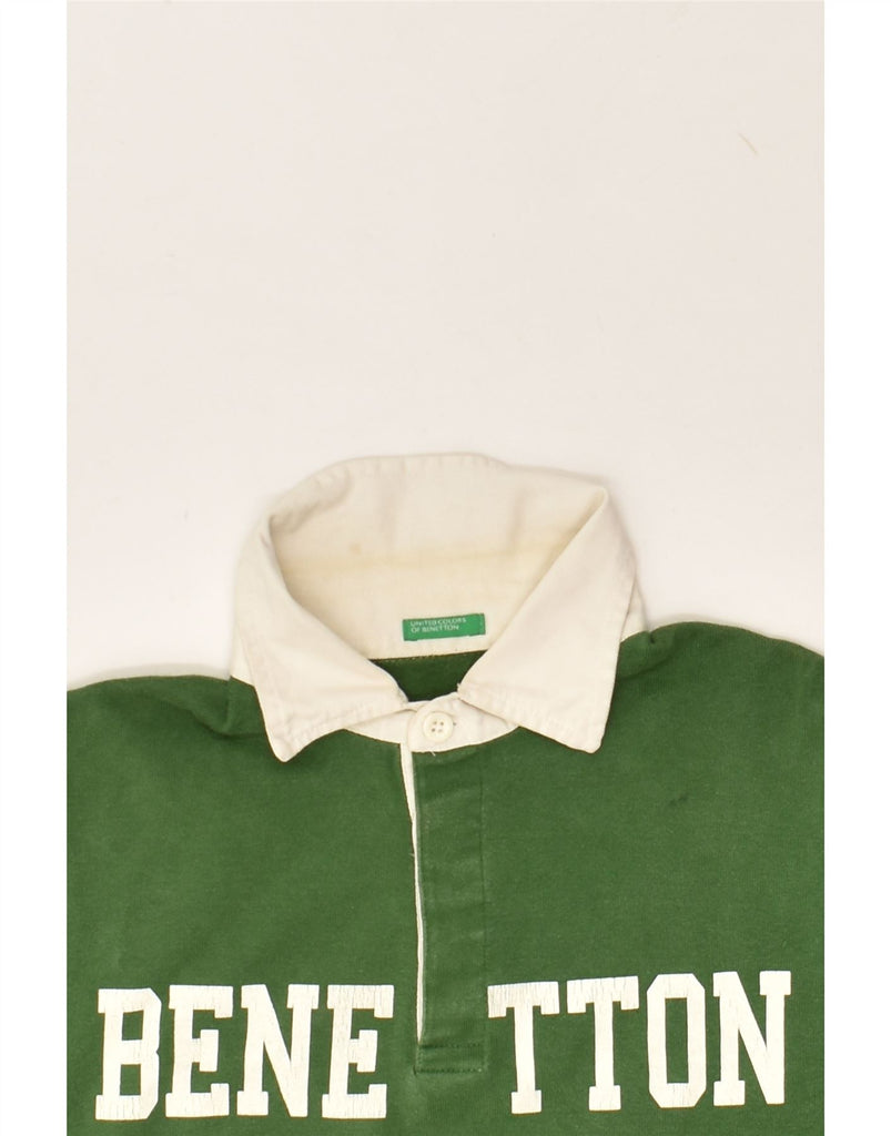 BENETTON Boys Graphic Polo Shirt 11-12 Years Green | Vintage Benetton | Thrift | Second-Hand Benetton | Used Clothing | Messina Hembry 