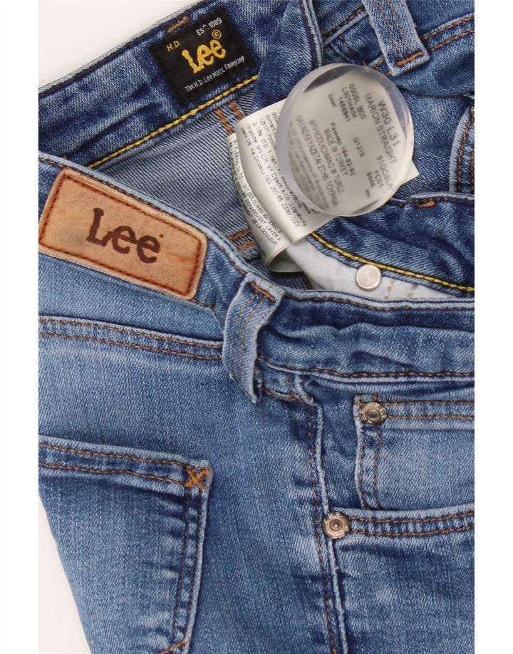 Lee Womens Marion Straight Jeans W30 L31 Blue Cotton