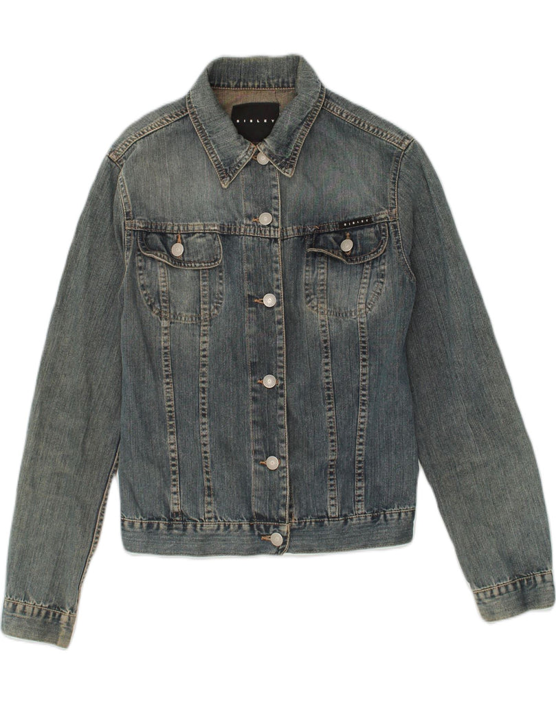 SISLEY Womens Denim Jacket UK 10 Small Blue Cotton | Vintage Sisley | Thrift | Second-Hand Sisley | Used Clothing | Messina Hembry 