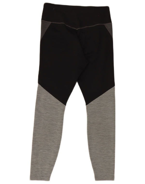 Nike Womens Dri Fit Leggings UK 12 Medium  Grey Colourblock Polyester