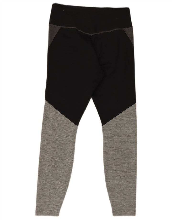 Nike Womens Dri Fit Leggings UK 12 Medium  Grey Colourblock Polyester