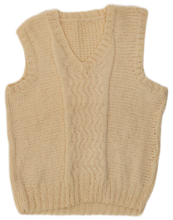 Vintage Womens Vest Tank Top UK 18 XL Off White