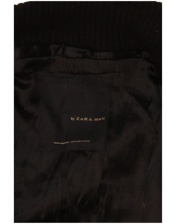Zara Mens Trench Coat UK 38 Medium Black