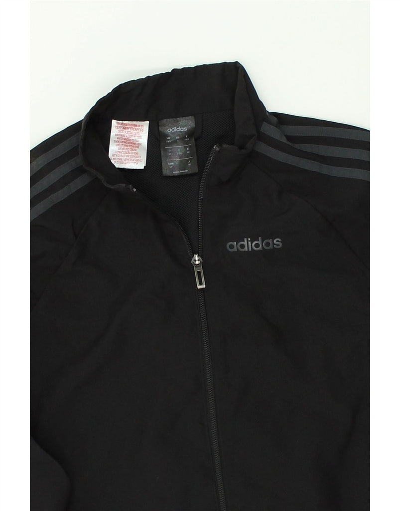 ADIDAS Boys Climalite Tracksuit Top Jacket 9-10 Years Black Polyester | Vintage Adidas | Thrift | Second-Hand Adidas | Used Clothing | Messina Hembry 