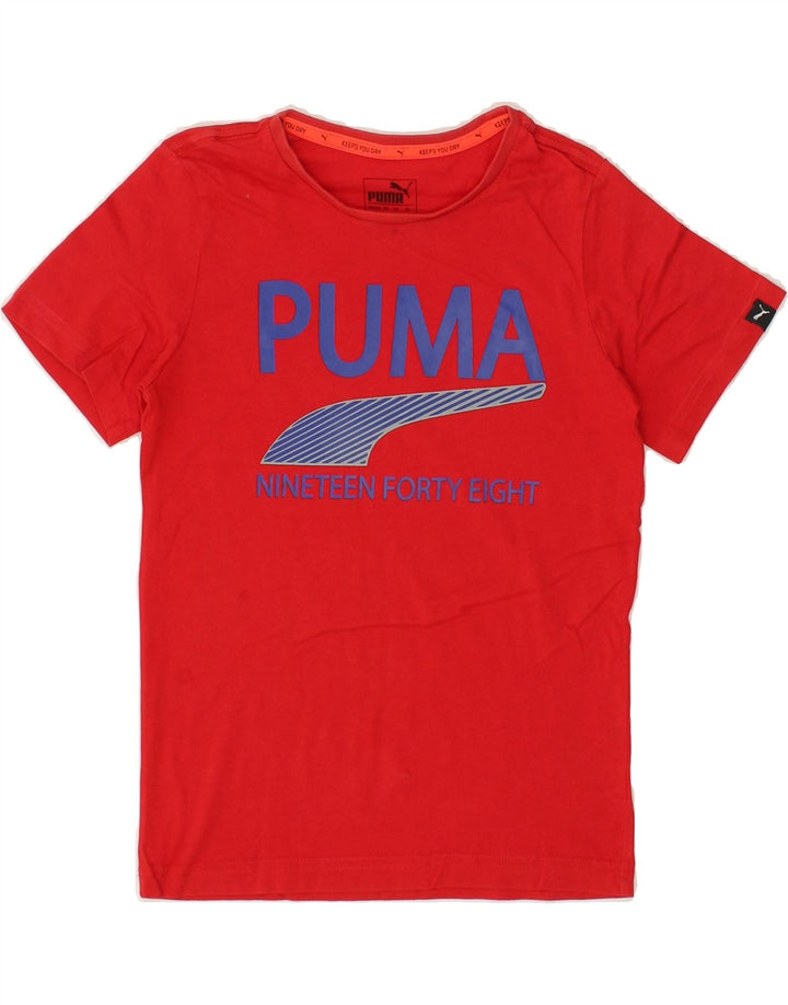 PUMA Boys Graphic T-Shirt Top 7-8 Years Red Cotton | Vintage Puma | Thrift | Second-Hand Puma | Used Clothing | Messina Hembry 