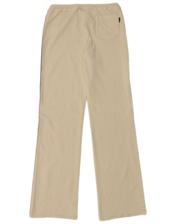 TRUSSARDI Womens Tracksuit Trousers IT 44 Medium  Off White Cotton
