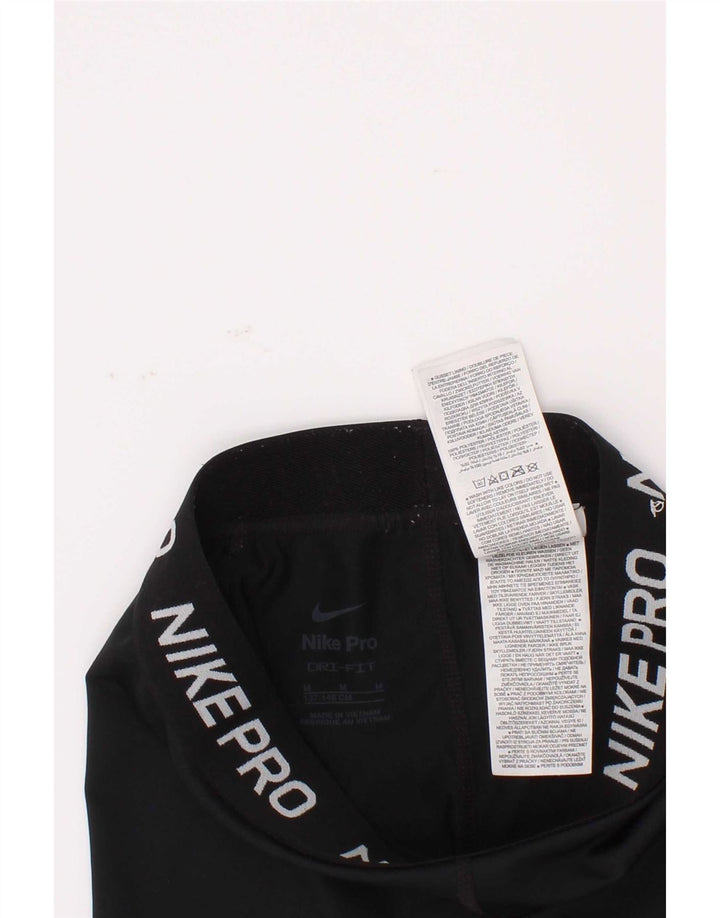 Nike Girls Dri Fit Graphic Sport Shorts 10-11 Years Medium Black Polyester