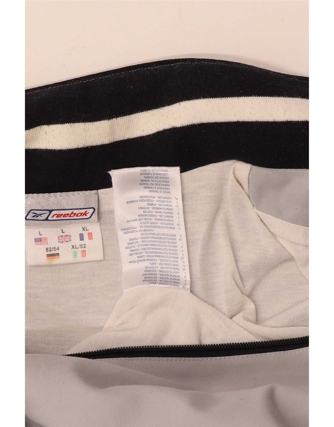 Reebok Mens Graphic Tracksuit Top Jacket Large Grey Colourblock Polyester