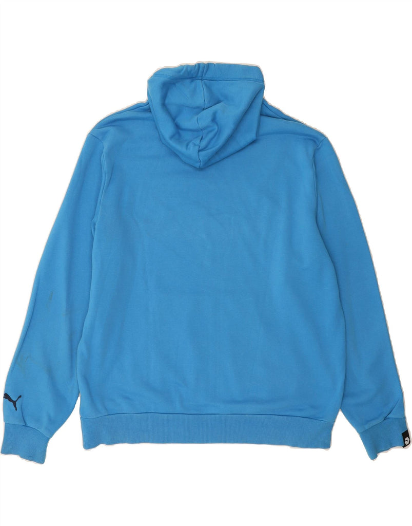 PUMA Mens Graphic Hoodie Jumper XL Blue Cotton Vintage Puma and Second-Hand Puma from Messina Hembry 