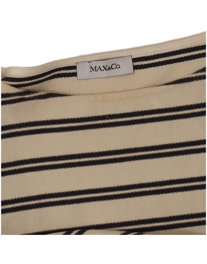 Max & Co. Womens Blouse Top UK 12 Medium Off White Striped