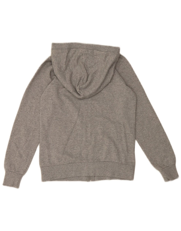 Lotto Womens Zip Hoodie Sweater UK 10 Small Grey Flecked Cotton Sports