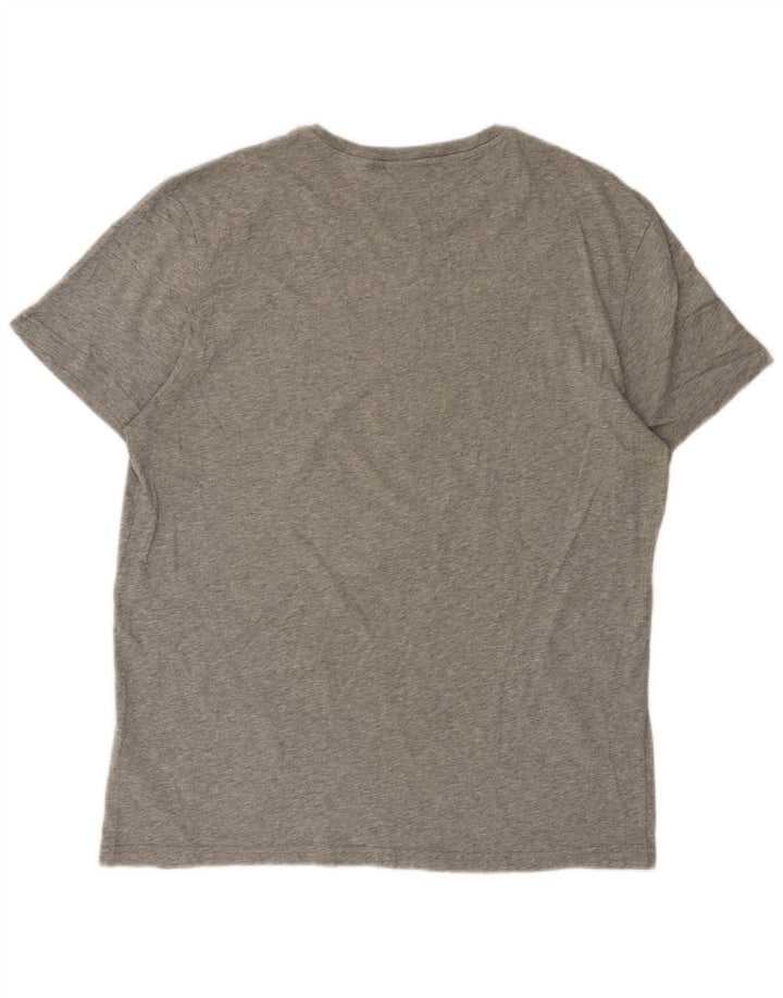 Napapijri Mens T-Shirt Top XL Grey Flecked Cotton