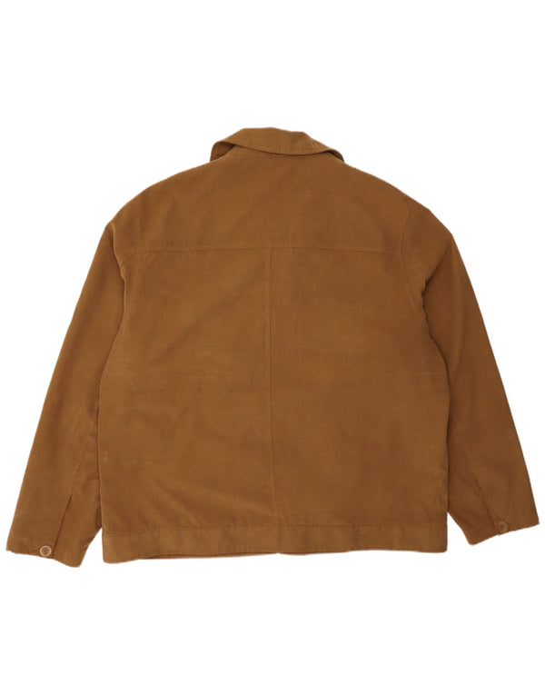 Vintage Mens Bomber Jacket UK 46 3XL Brown Polyester