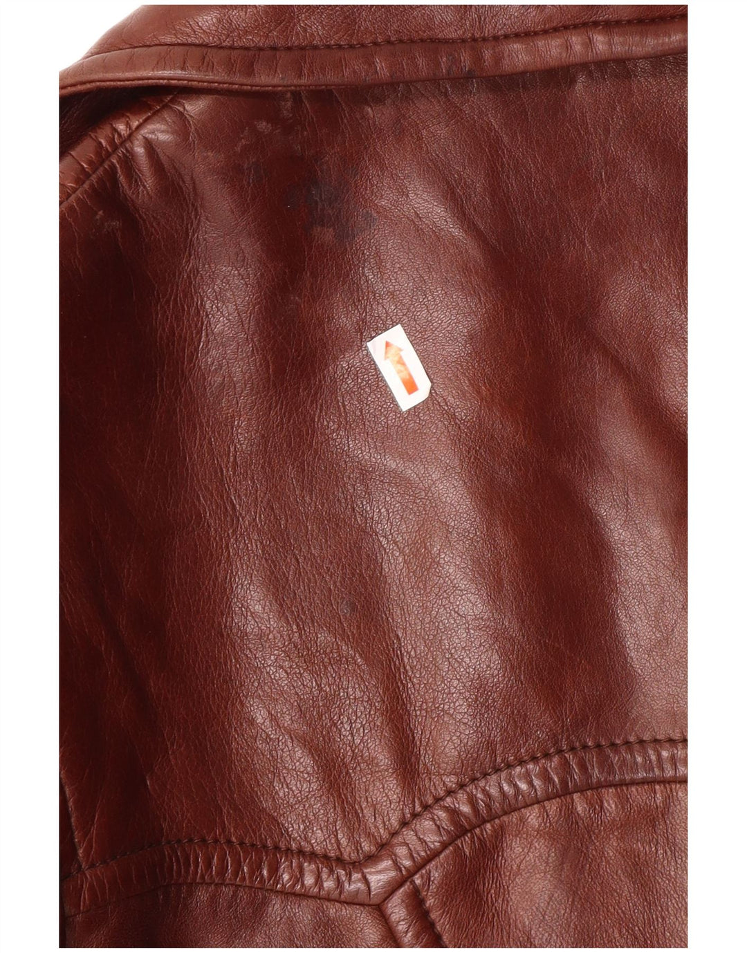 VINTAGE Womens Leather Coat IT 52 2XL Brown Leather