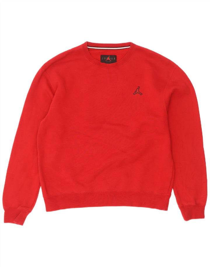 Jordan Mens Sweatshirt Jumper Medium Red Cotton