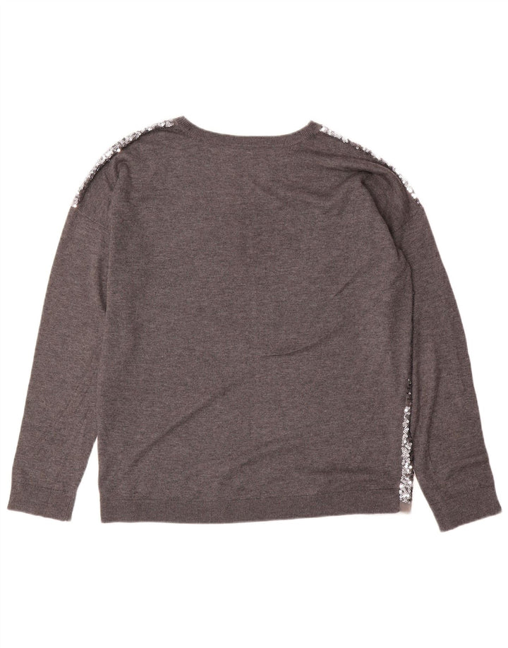 Whistles Womens Oversized Crew Neck Jumper Sweater UK 12 Medium Grey