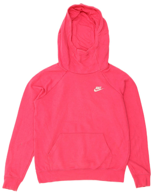 Nike Womens Oversized Hoodie Jumper UK 10 Small Pink Cotton