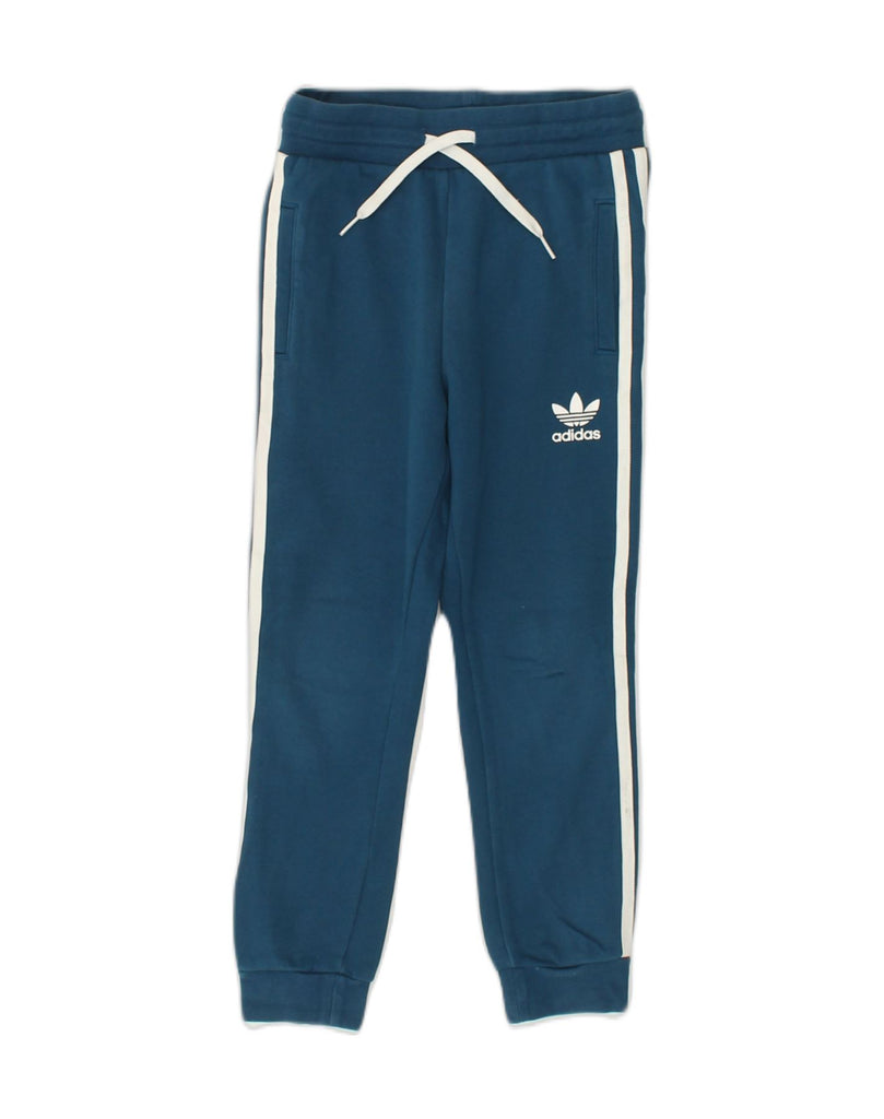 ADIDAS Girls Tracksuit Trousers Joggers 7-8 Years Green Cotton | Vintage Adidas | Thrift | Second-Hand Adidas | Used Clothing | Messina Hembry 