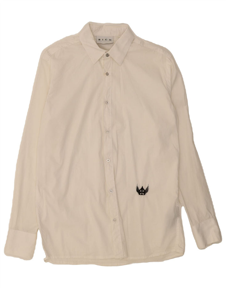 RICHMOND Mens Shirt Small White Cotton Vintage Richmond and Second-Hand Richmond from Messina Hembry 