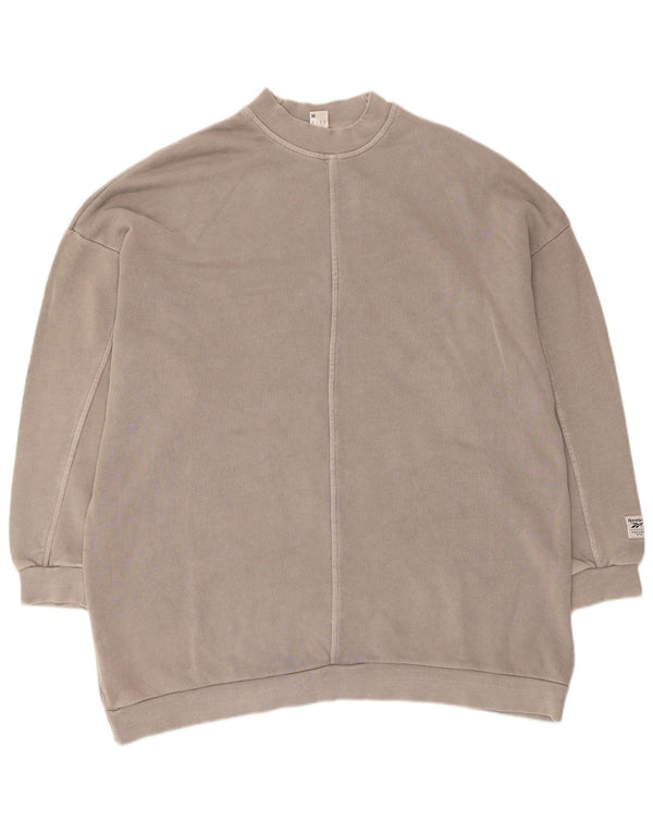 Reebok Womens Oversized Sweatshirt Jumper UK 12/14 Medium Grey