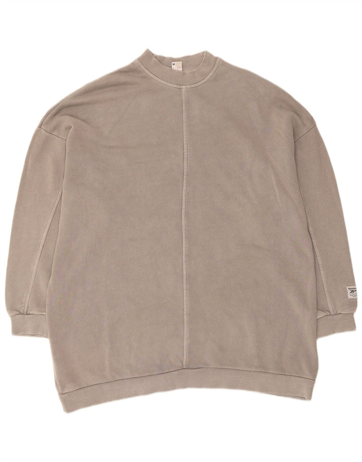 Reebok Womens Oversized Sweatshirt Jumper UK 12/14 Medium Grey