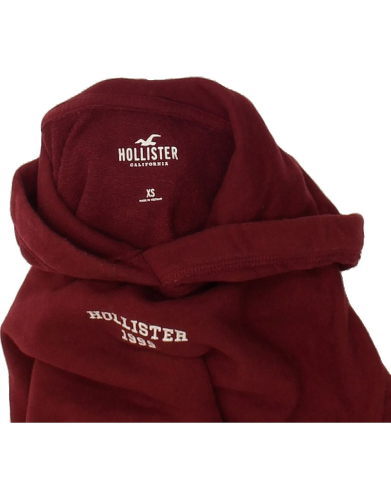 HOLLISTER Womens Oversized Crop Hoodie Jumper UK 6 XS Red Cotton | Vintage Hollister | Thrift | Second-Hand Hollister | Used Clothing | Messina Hembry 