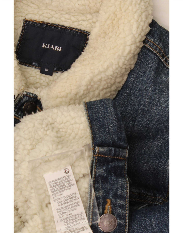 Kiabi Mens Denim Sherpa Jacket UK 38 Medium Blue Cotton