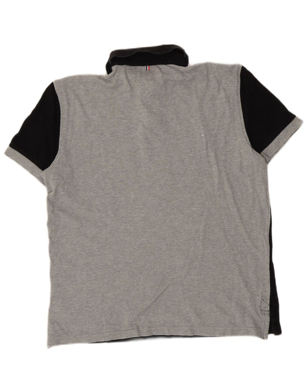Tommy Hilfiger Mens Graphic Custom Fit Polo Shirt Large Black Colourblock