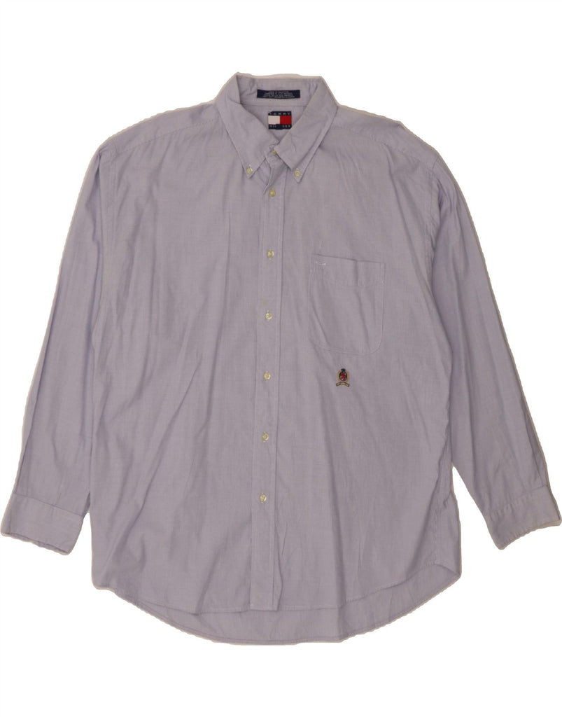TOMMY HILFIGER Mens Shirt XL Blue Check Cotton Vintage Tommy Hilfiger and Second-Hand Tommy Hilfiger from Messina Hembry 