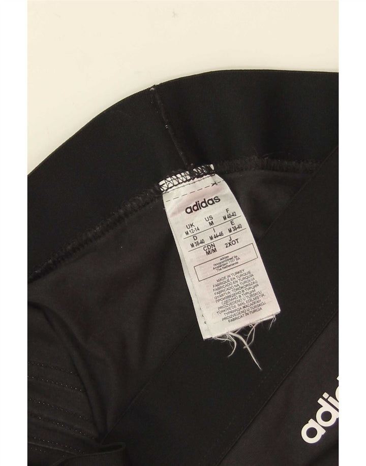 Adidas Womens Leggings UK 12/14 Medium Black Cotton